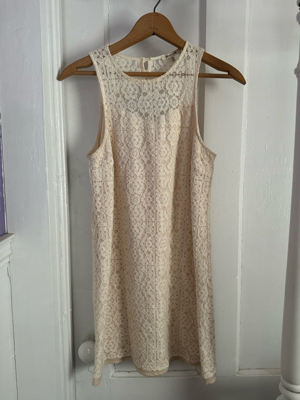 bleuh ciel Cream Lace Sleeveless Shift Dress